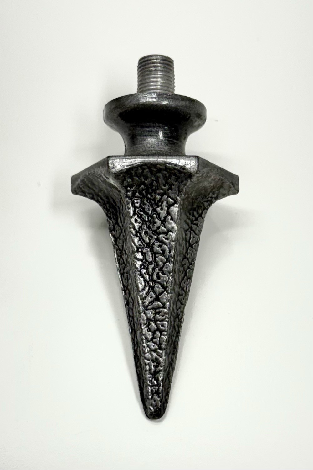 Vintage Mid Century Witches Hat Light Lamp Cast Metal Finial Part Black Silver