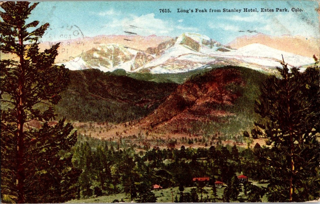 Old Vintage Postcard Long\'s Peak fr Stanley Hotel Estes Park Colorado 1921