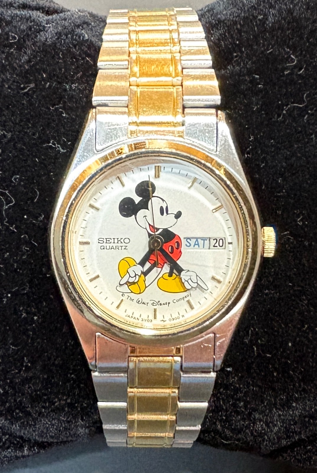 Vintage Seiko Disney  Mickey Mouse Watch 3Y03-0039 A4 Quartz Two Tone