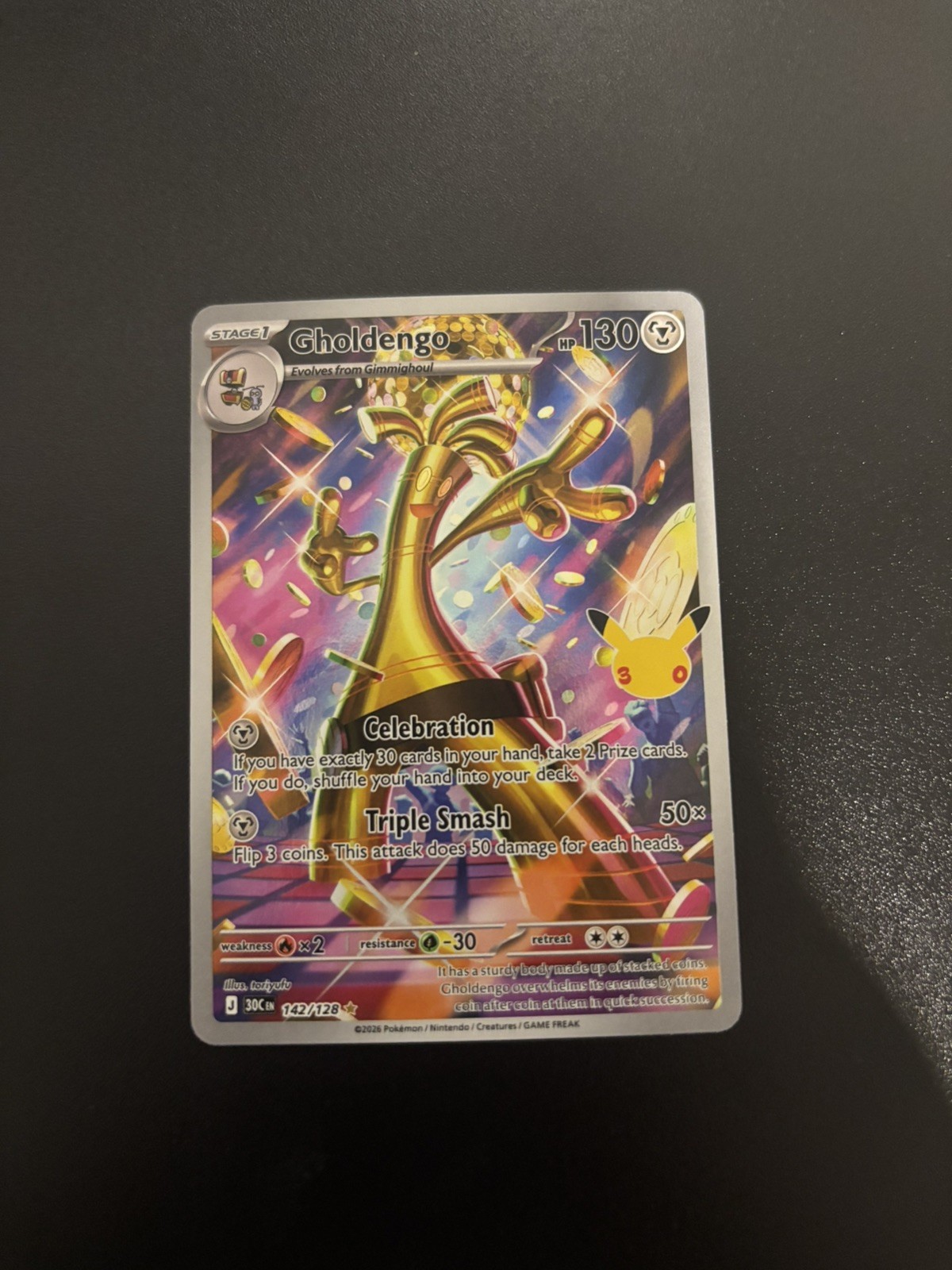 Pokemon 30th Celebrations Anniversary 30C 142/128 Gholdengo IR
