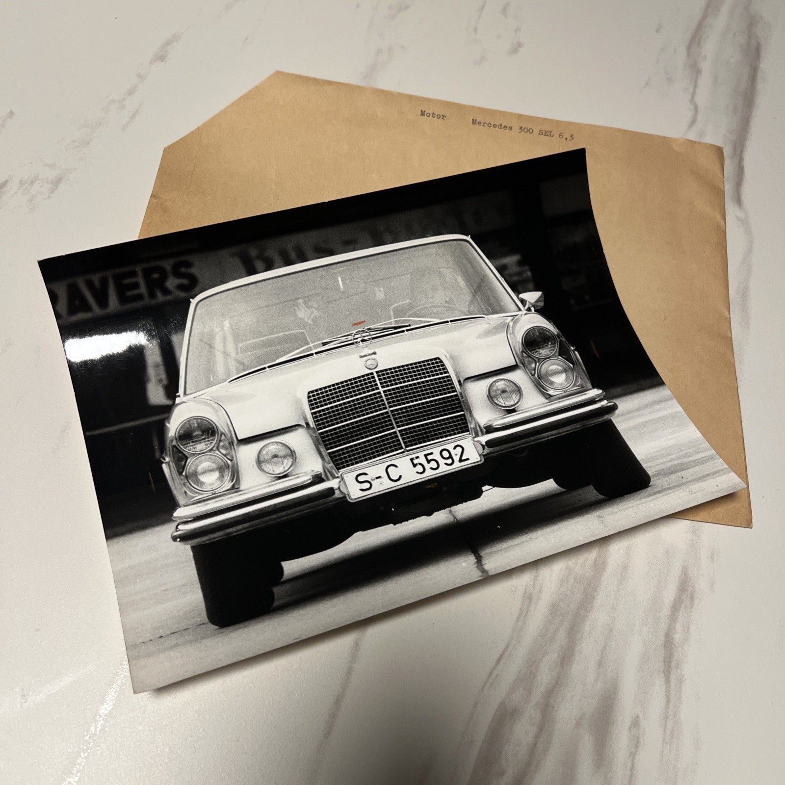Original period photo photo press factory photo Mercedes Benz 300 SEL 6.3