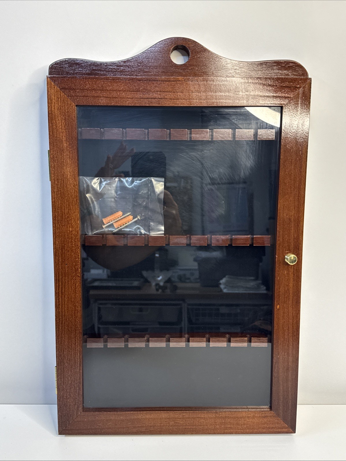 VINTAGE 30 Souvenir Tea Spoon Display Case Collection Rack Wall Mount Wooden