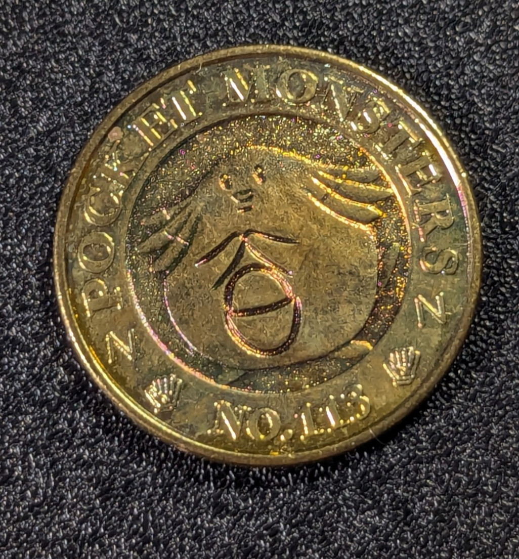 Vintage Chansey Pokemon Banpresto Gold Metal Coin 1997