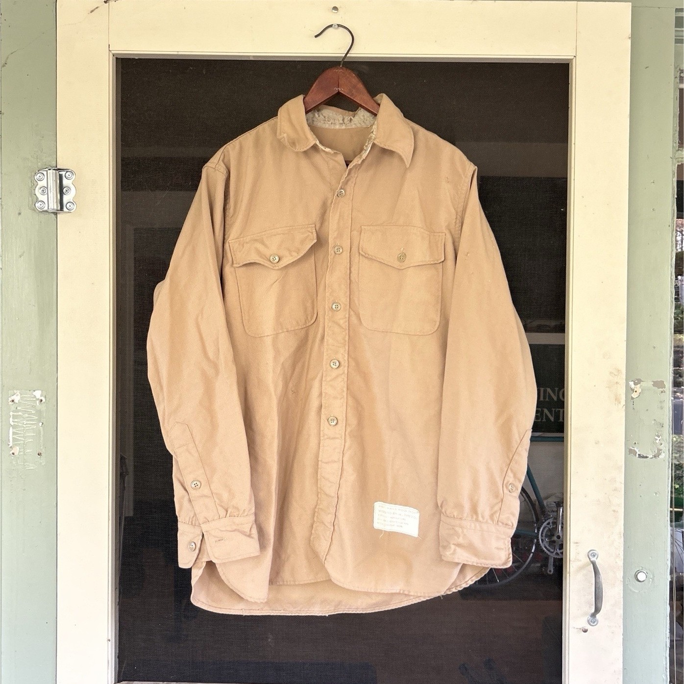 1963 true vintage Military Tropical Worsted 100% wool shirt