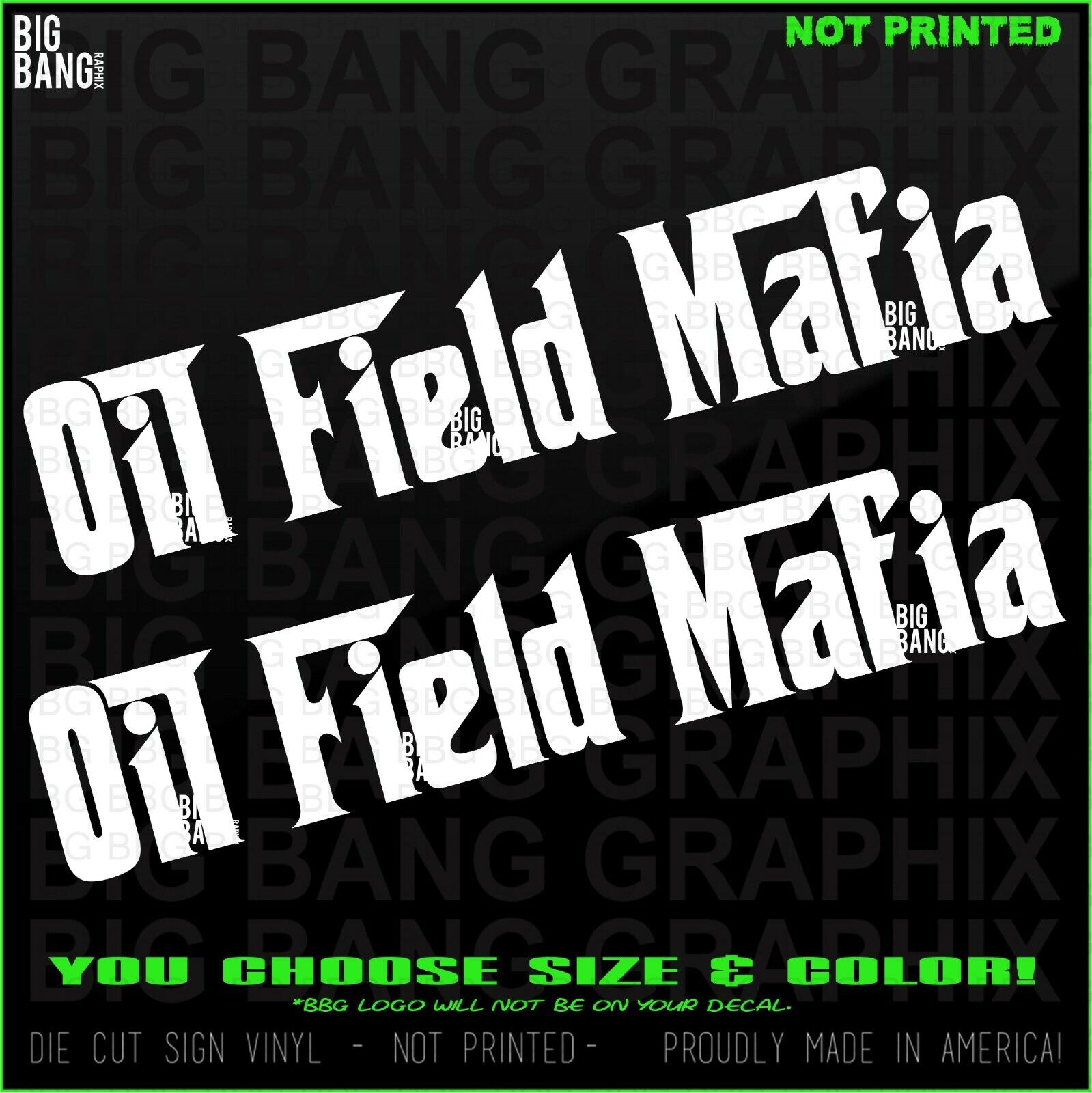 Oil Field Mafia Vinyl Sticker Decal Worker Occupation Dirty Hands Clean Money $