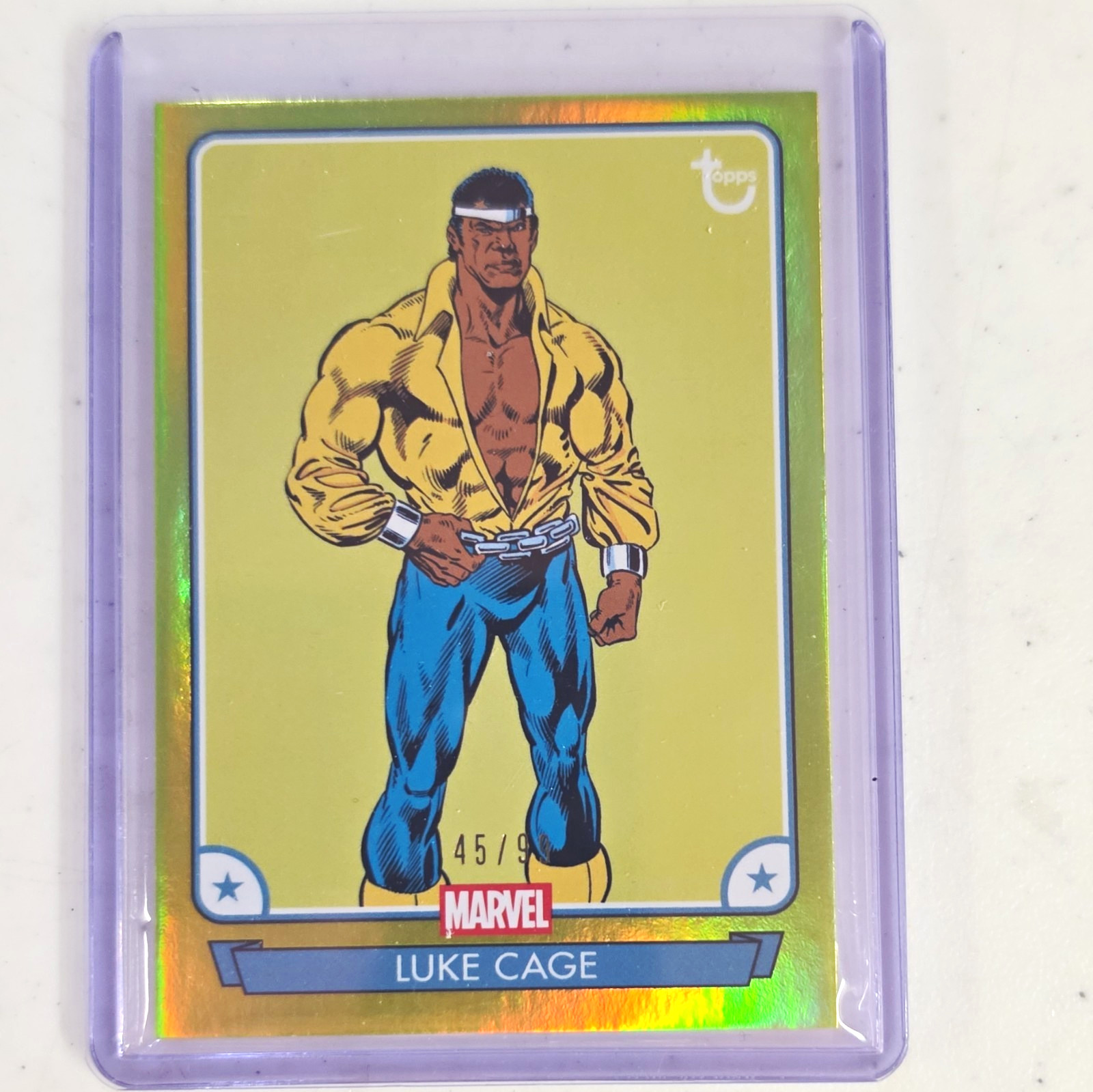 Topps 2026 Topps Chrome Marvel Luke Cage #45 Serial Numbered 45/99