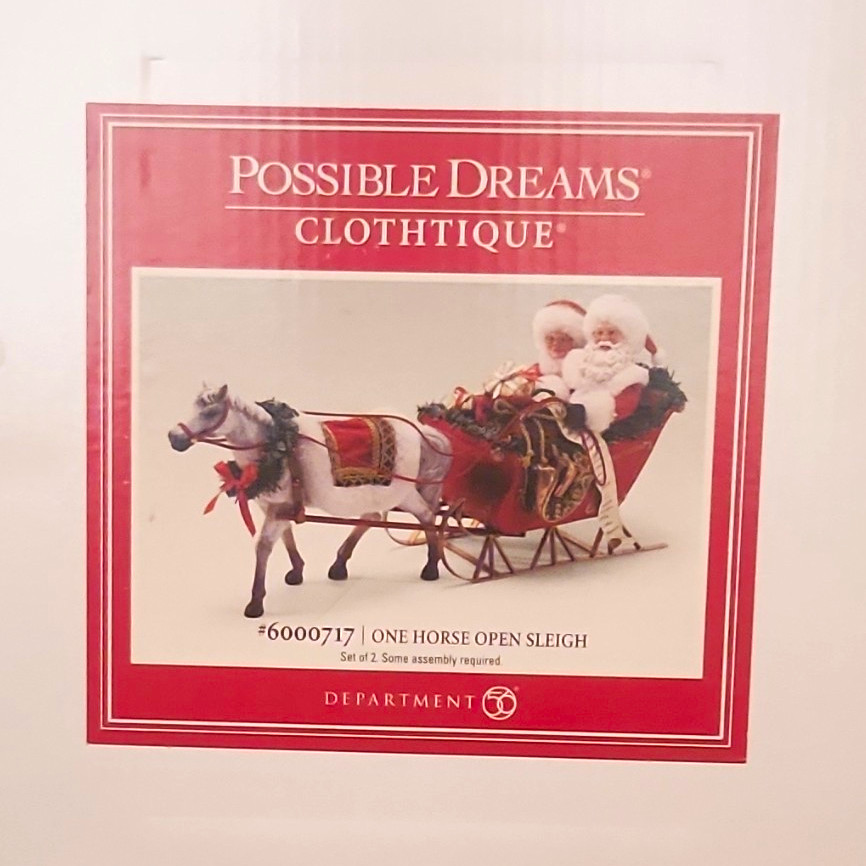 Possible Dreams Clothtique Santa One Horse Open Sleigh Handmade Figurine 2006