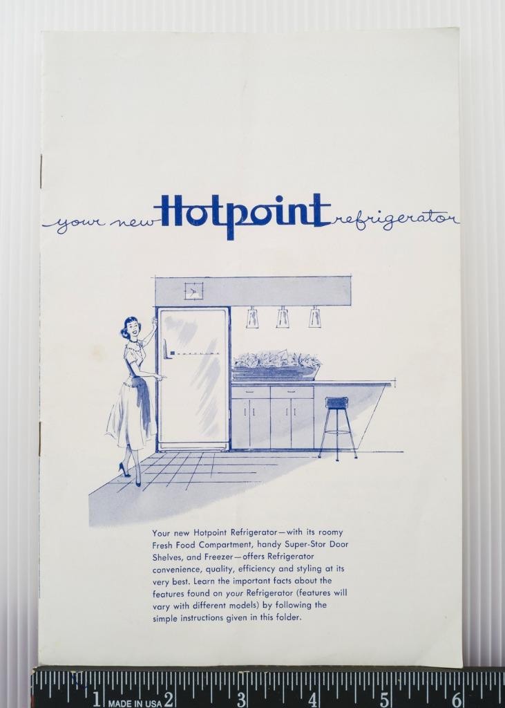 Midcentury Hotpoint Refrigerator Instructions Warranty Guide Booklet