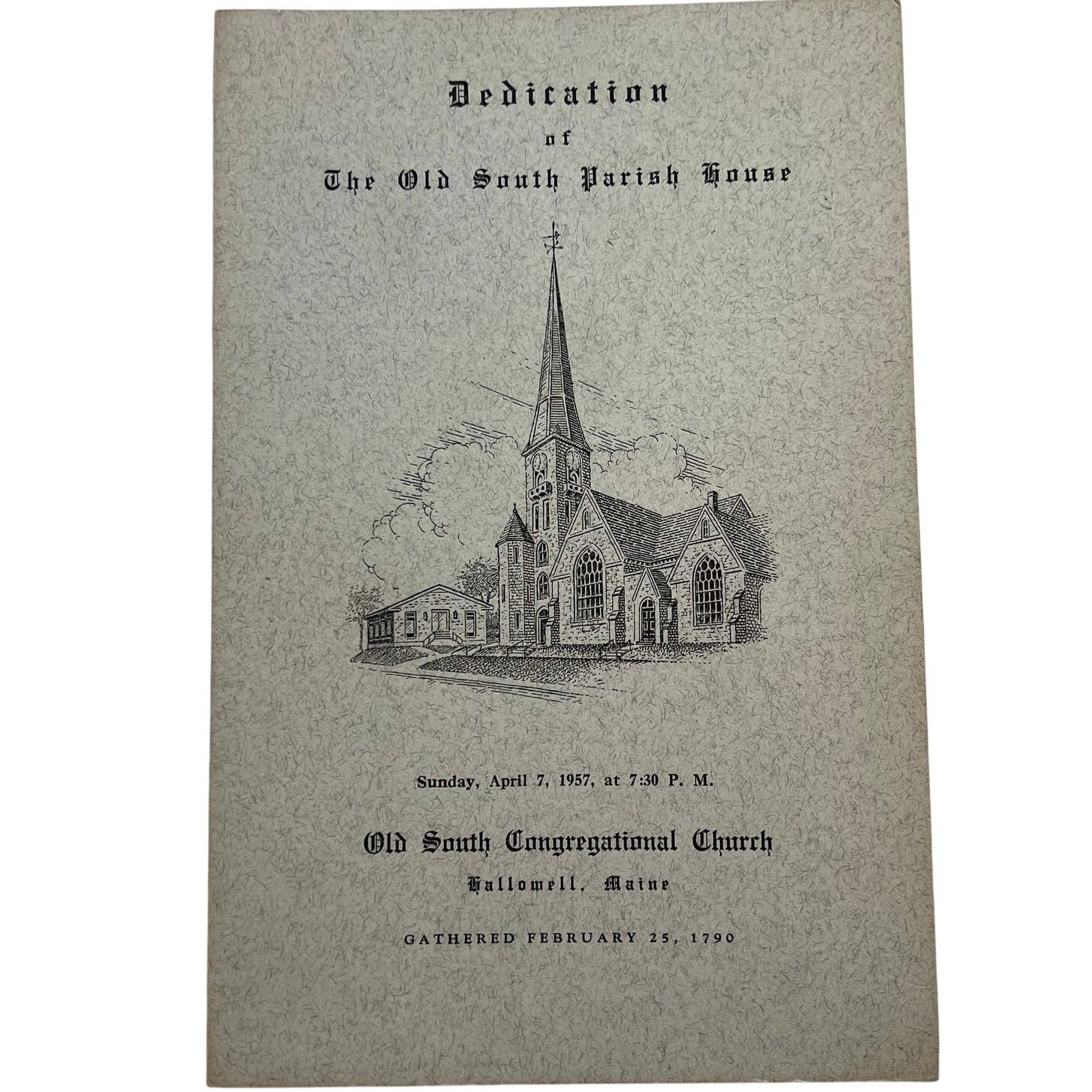 1957 Old South Congregational Church Dedication Program Hallowell Maine