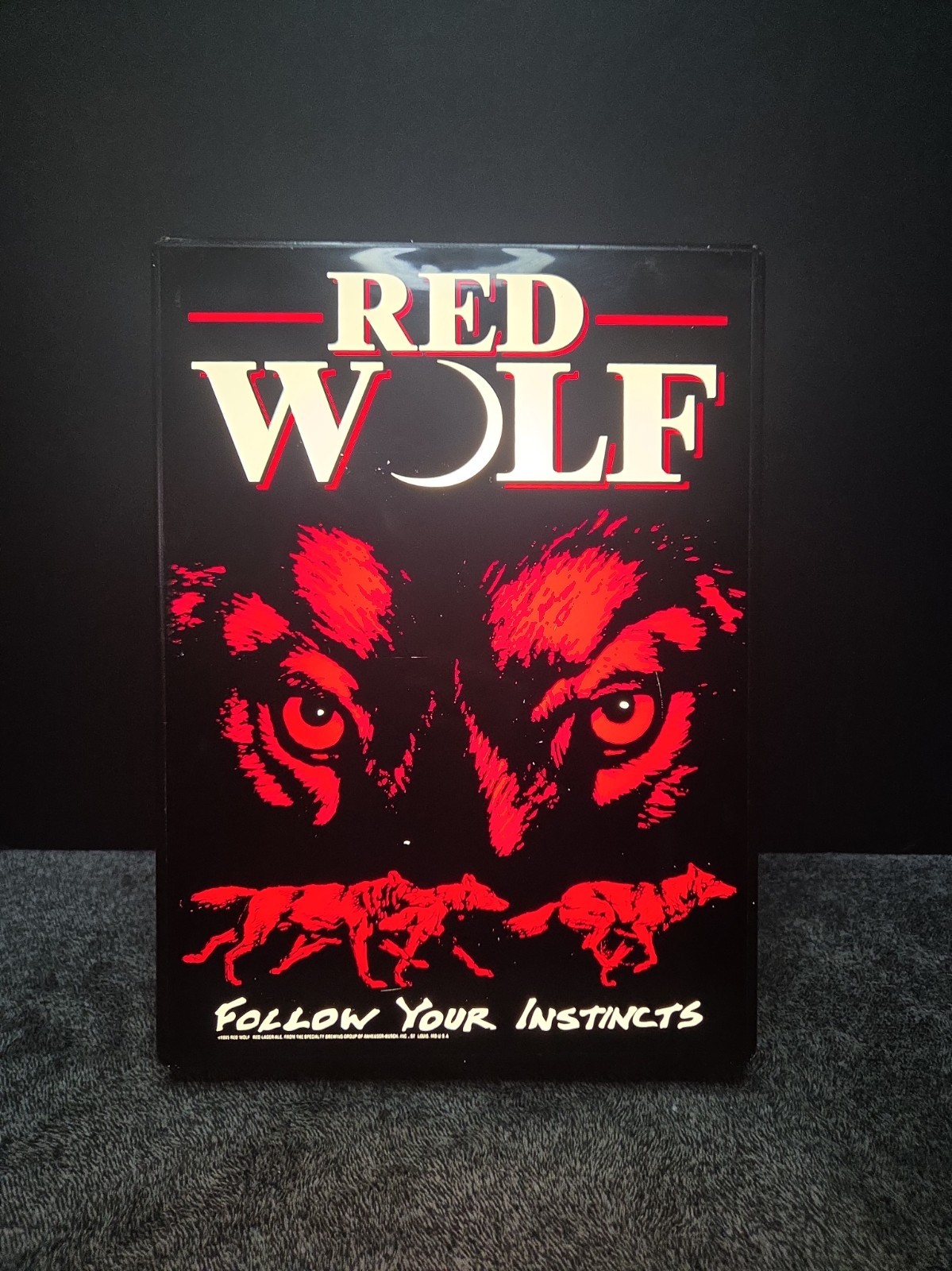 Vintage 1995 Red Wolf Beer Light Up Sign Tested Working Rare 