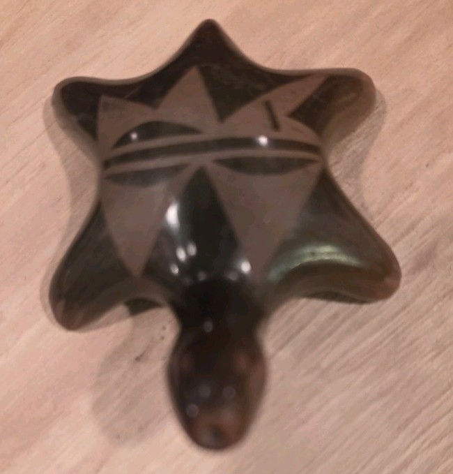 VINTAGE Santa Clara Pottery Mini Turtle seedpot Joyce Sisneros Gallegos 2\