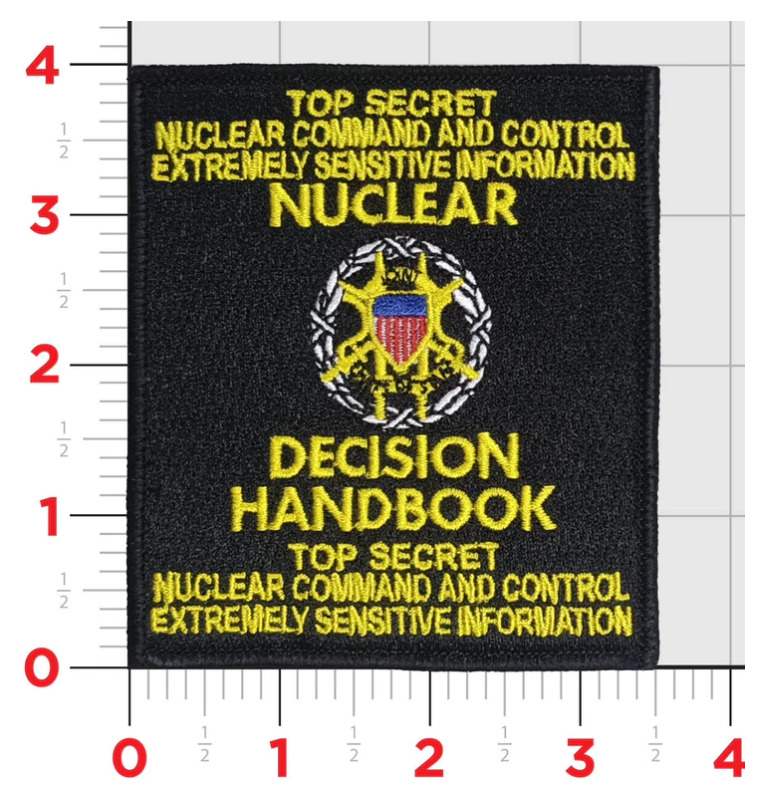 VQ-4 SHADOWS NUCLEAR DECISION HANDBOOK TOP SECRET EMBROIDERED HOOK & LOOP  PATCH