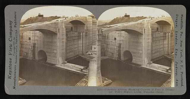 Pedro Miguel Locks Panama Canal 1912 Concrete Arches Culvert 18 Ft Diagram