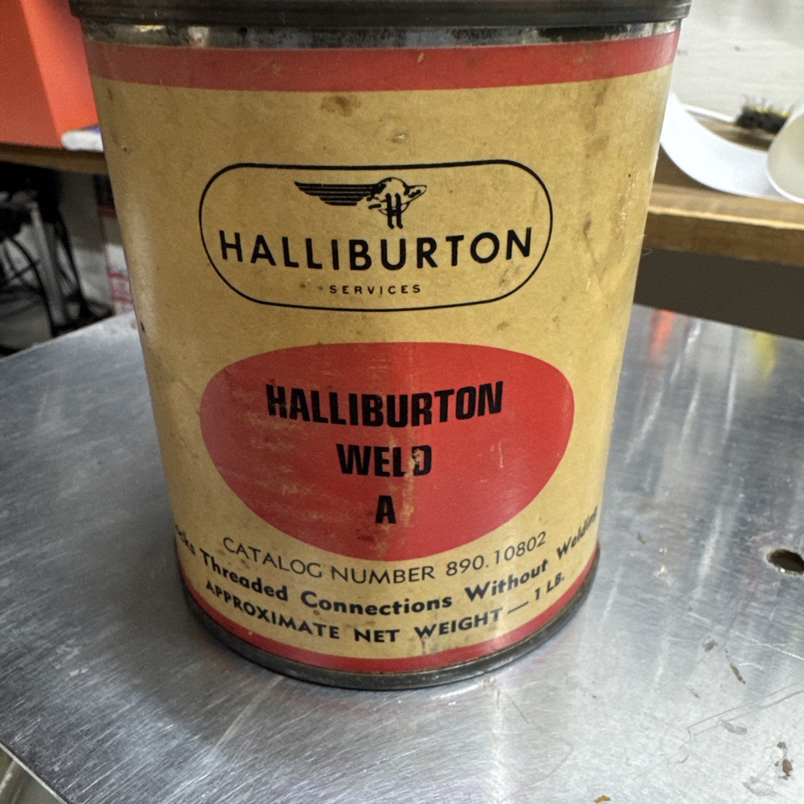 Halliburton Services Oil Weld A Pint Can Oilfield Collector Vintage Petroleum 