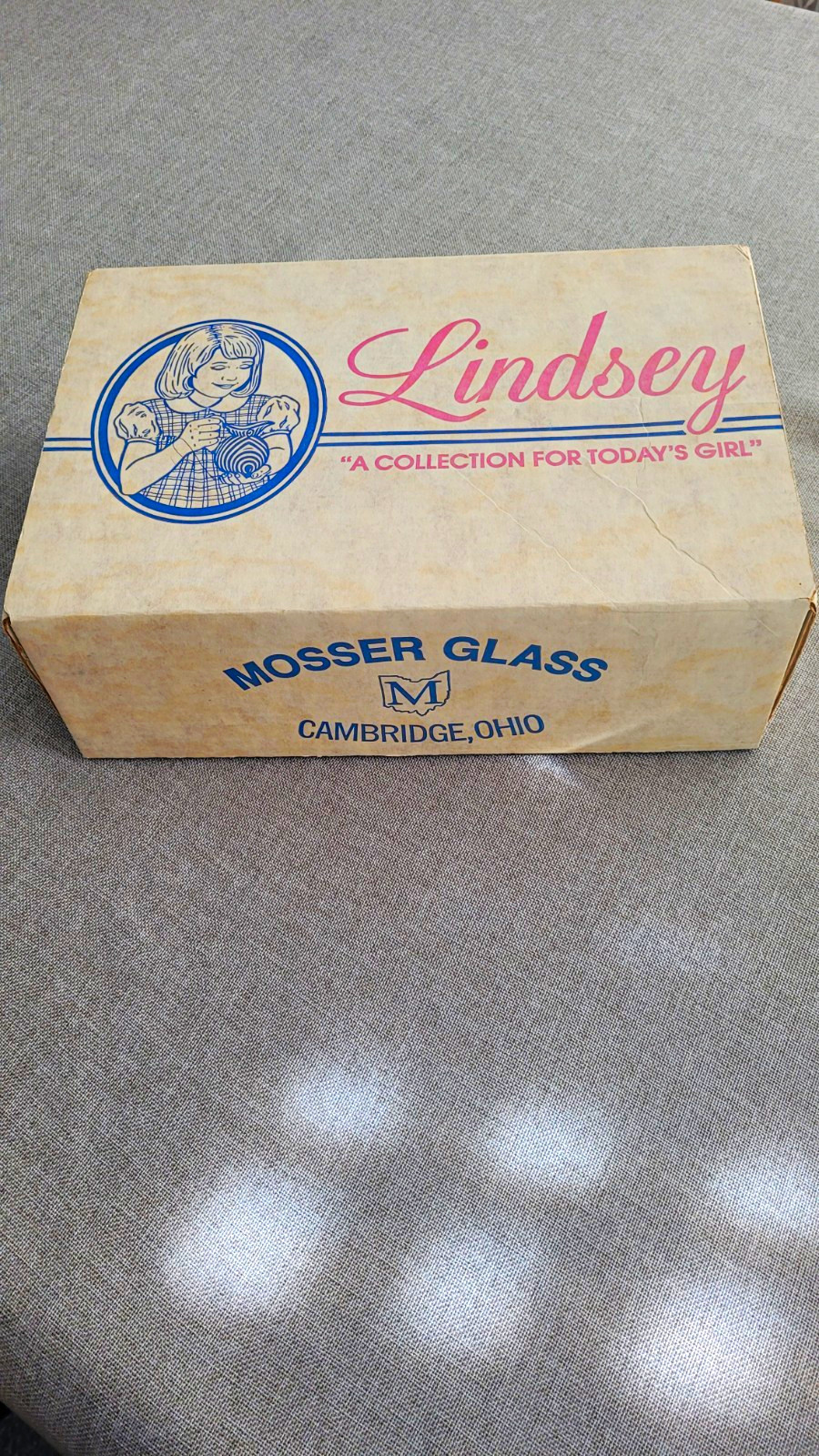 Vintage Caprice Lindsey Child' Punch Bowl Set 8pc Moon Blue w/ OriginalBox #9263