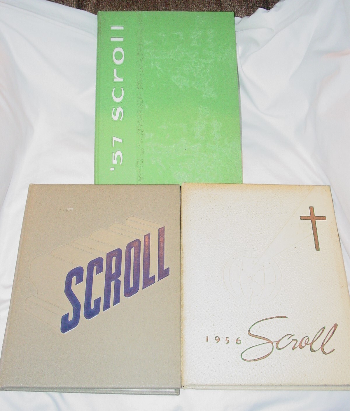 3 VINTAGE NORTHWESTERN COLLEGE EAGLES YEARBOOKS-1955, 1956, & 1957 -THE SCROLL