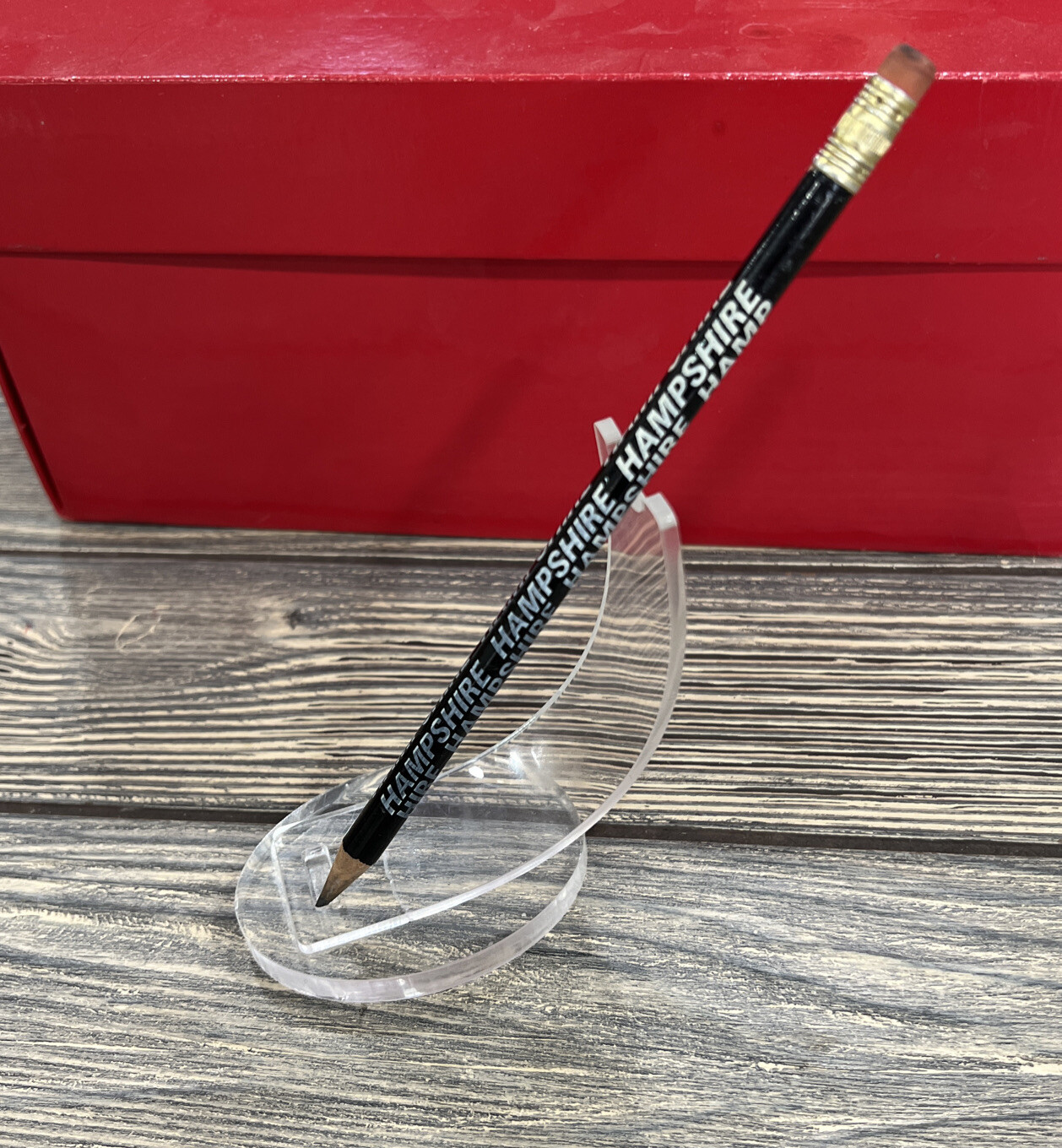 Vintage Sharpened Pencil Hampshire Logo Black White Gray 