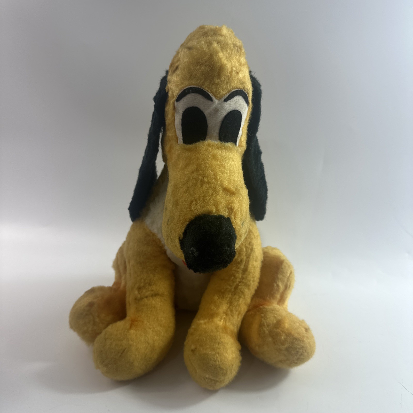 Vintage 50\'s-60\'s Pluto Mohair Fur Plush Doll Walt Disney Disneyland 14.5\