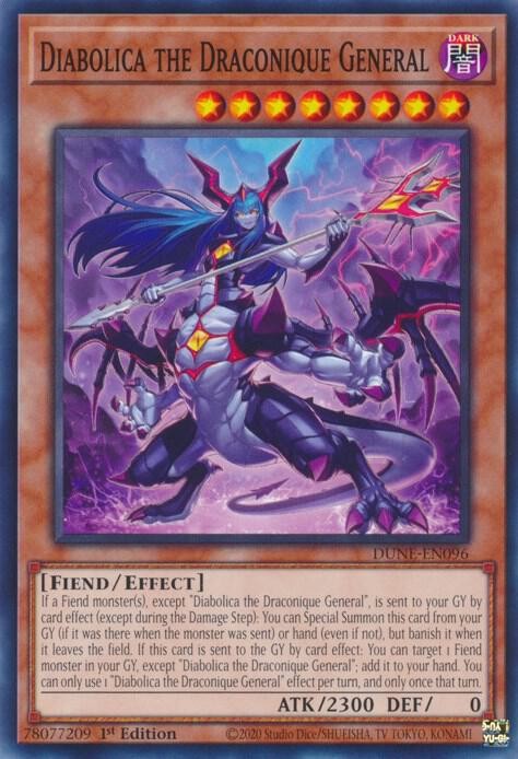 Diabolica the Draconique General 1st Edition Common Duelist Nexus DUNE-EN096 NM