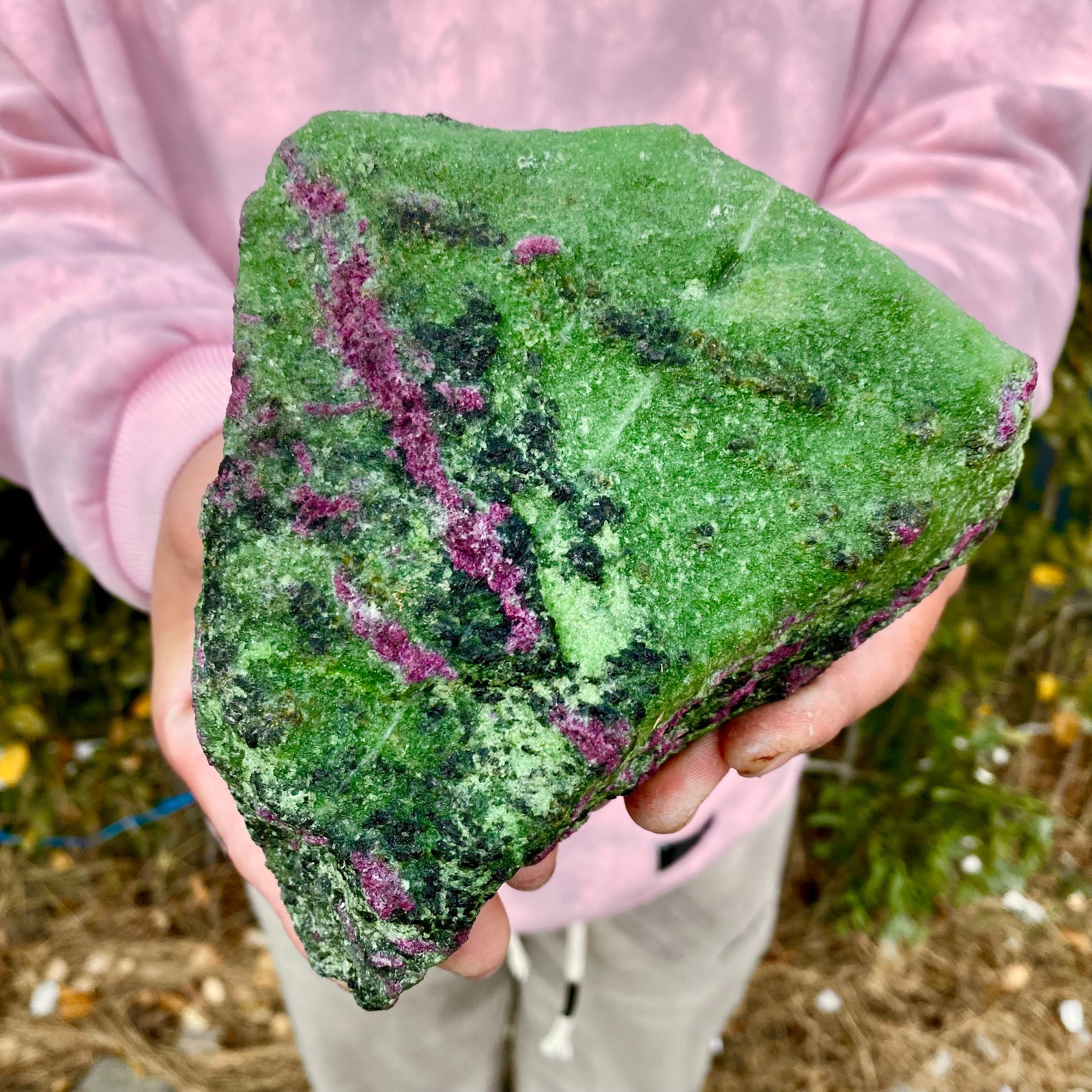 3.68LB Large Natural green Ruby zoisite (anylite) crystal Healing
