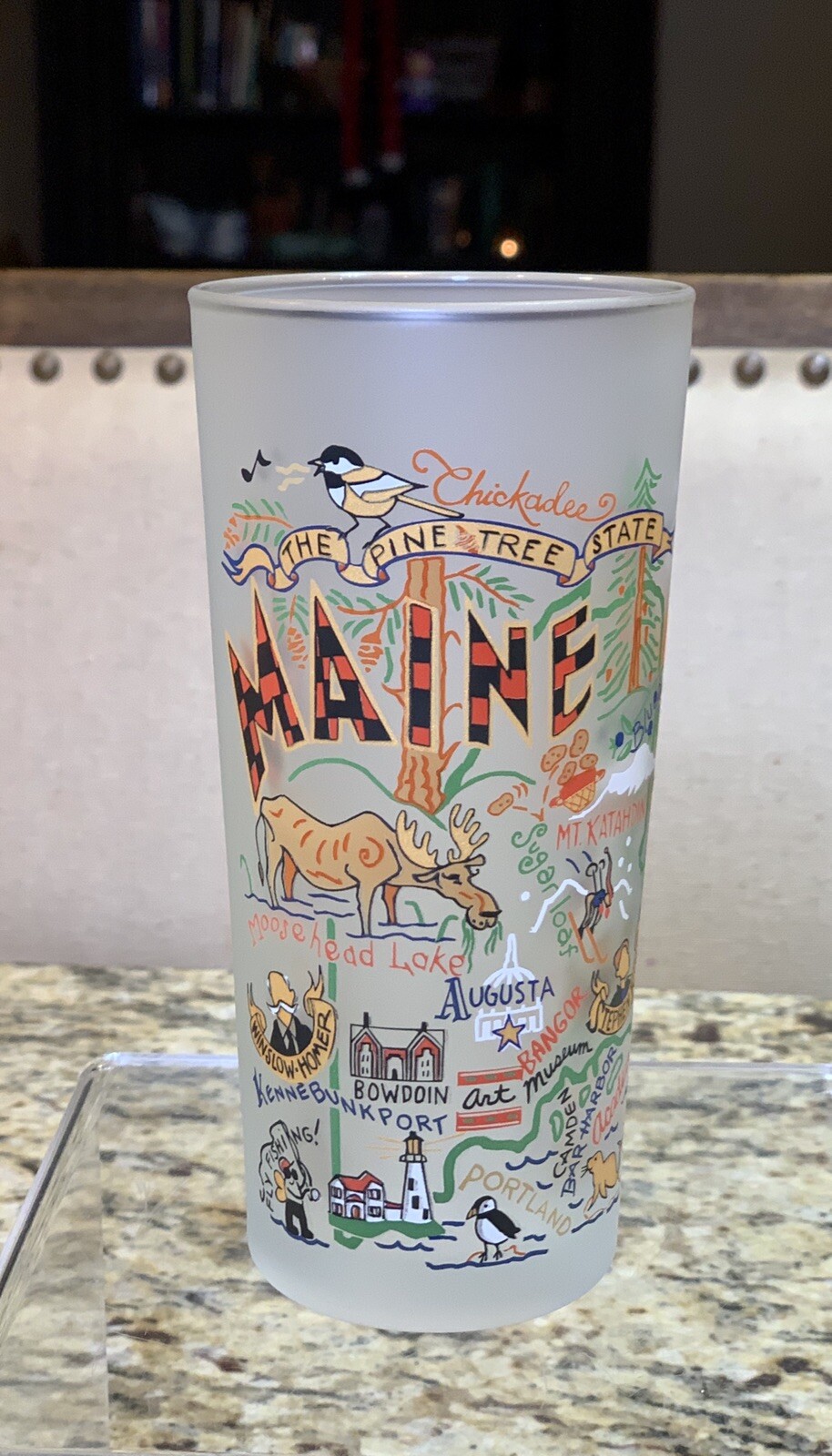  2011 CAT Studio State Of Maine Glass 6” Points Of Interest Lobsters NEW