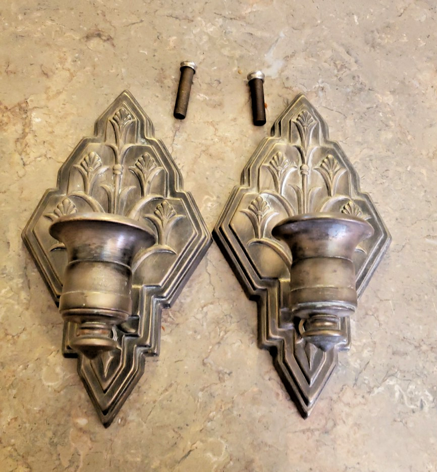 Vintage Pair of Wall Sconce Lights Electric