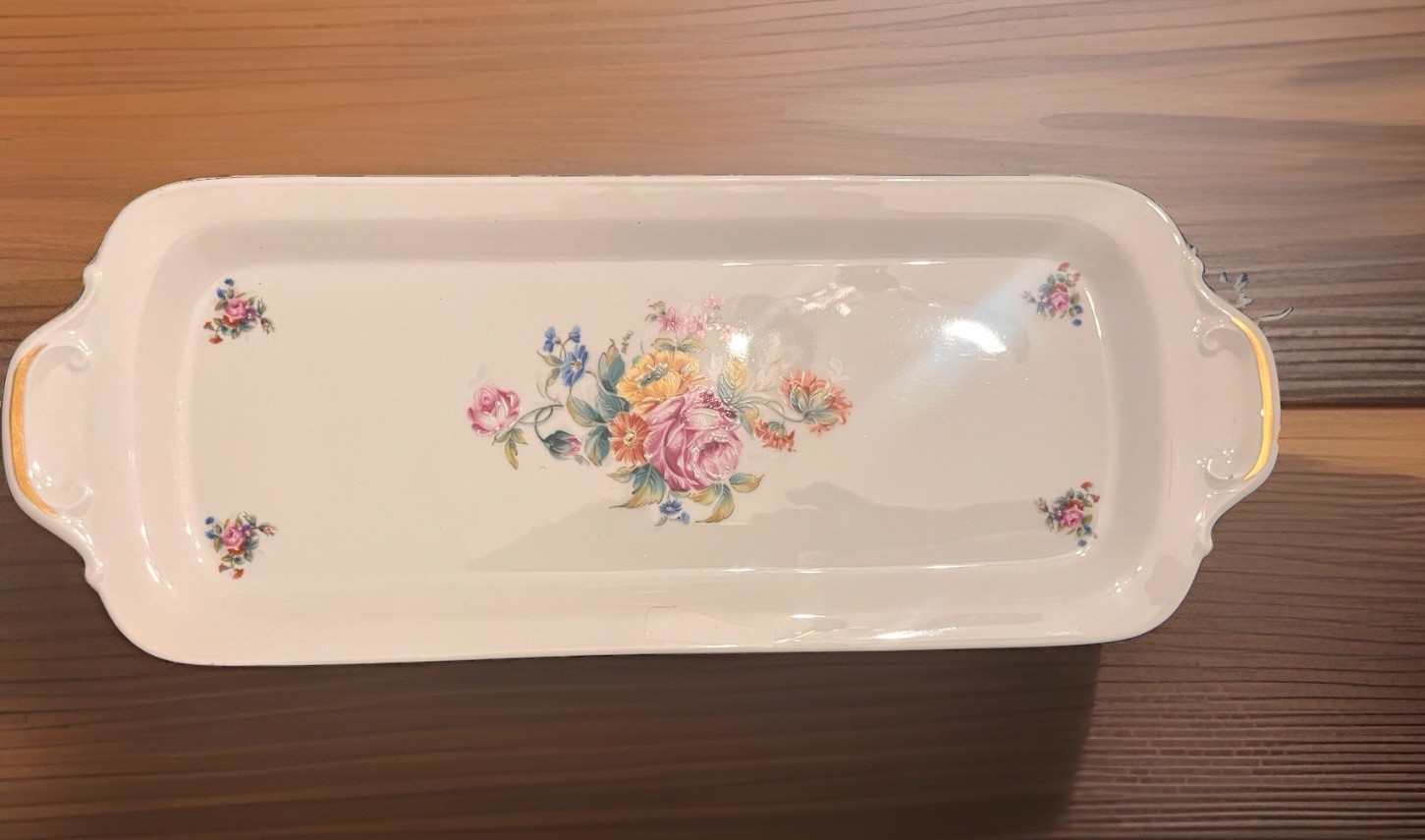 VTG Limoges France S.S. Oceanic Winter 1980 Cruise Floral Porcelain Tray HTF EUC
