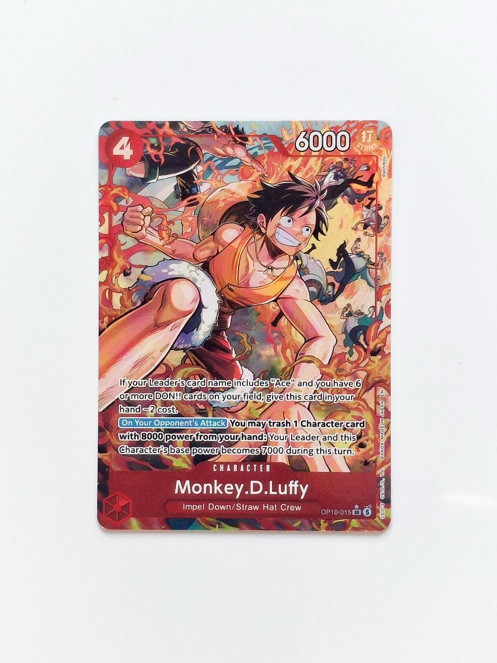 Bandai One Piece TCG Card Monkey D. Luffy OP16-015 SR Foil Alt Art English NM