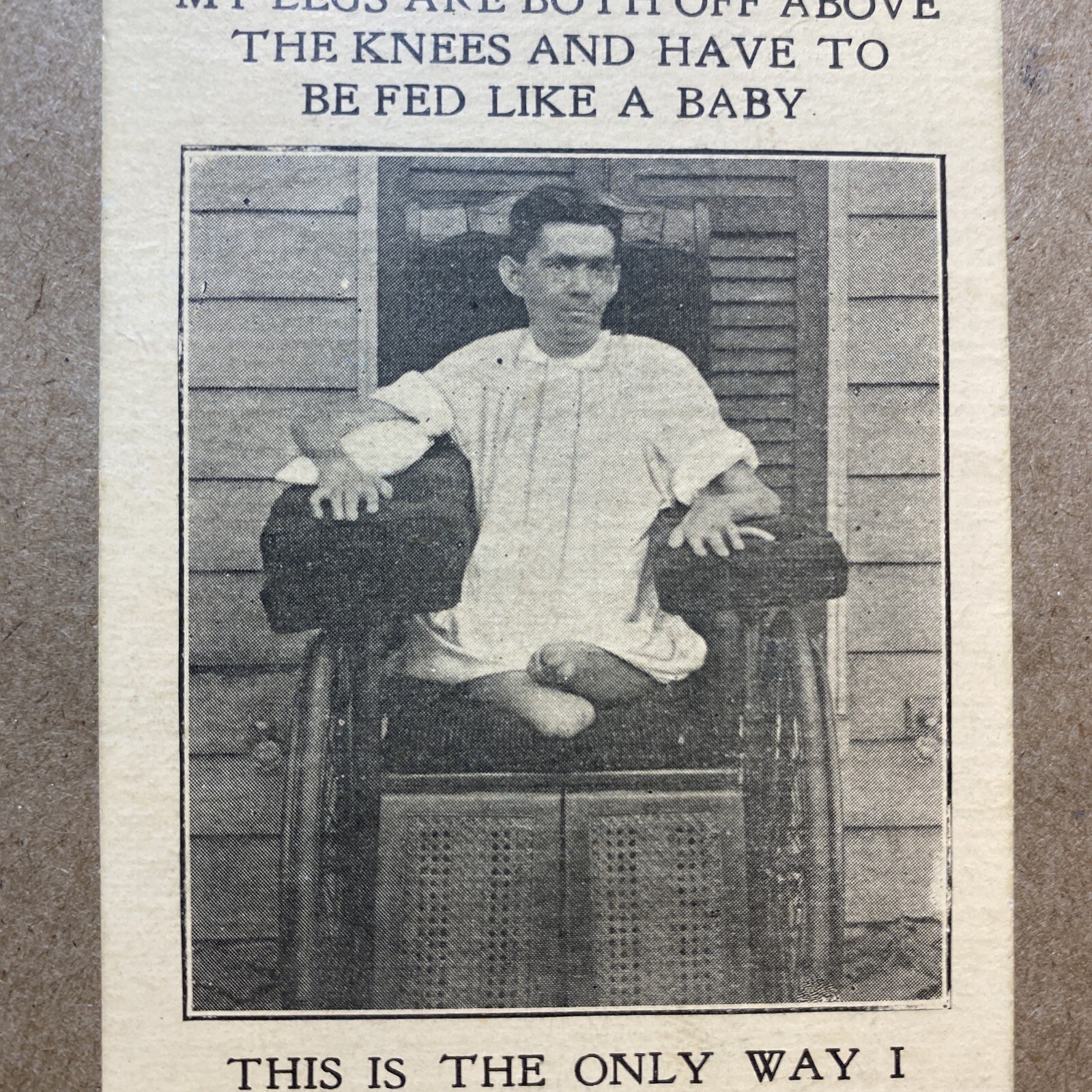 Rare Odd weird , Vintage Picture Card To Benefit Harry T. Petry, Good Luck Card