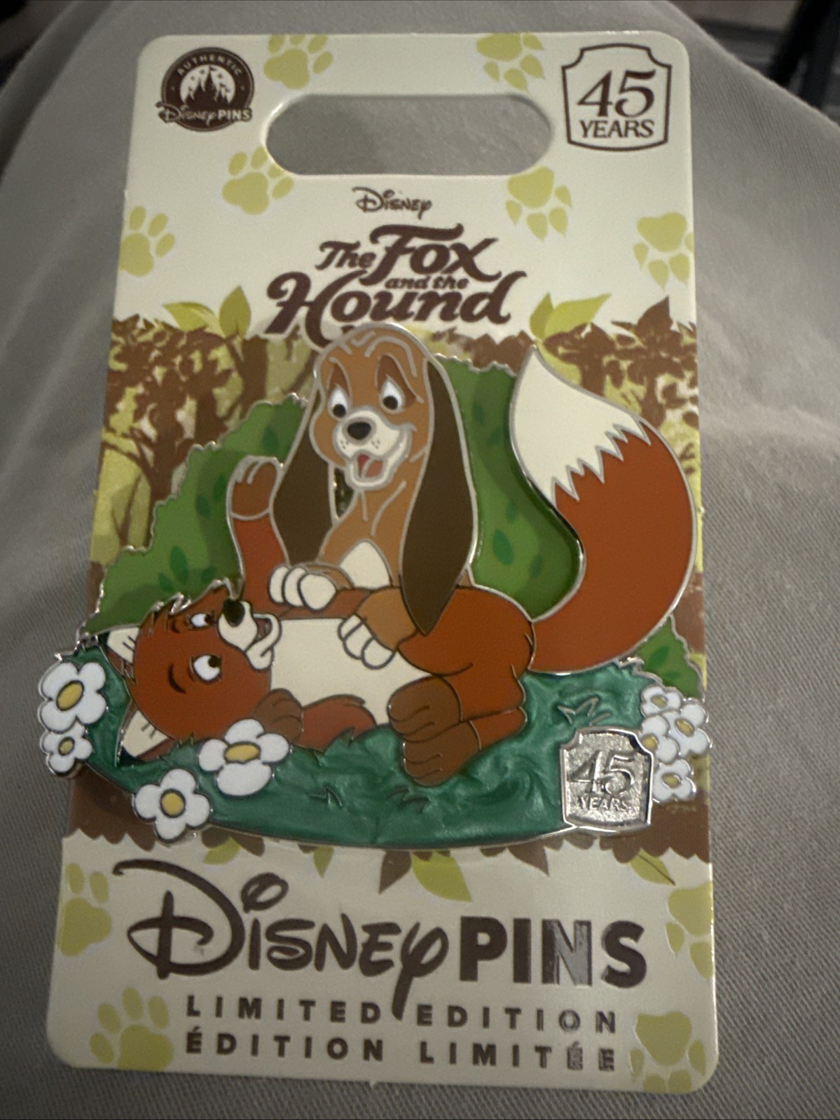 2026 Disney Parks Pin Fox & The Hound 45th Anniversary Tod, Copper LE 3000
