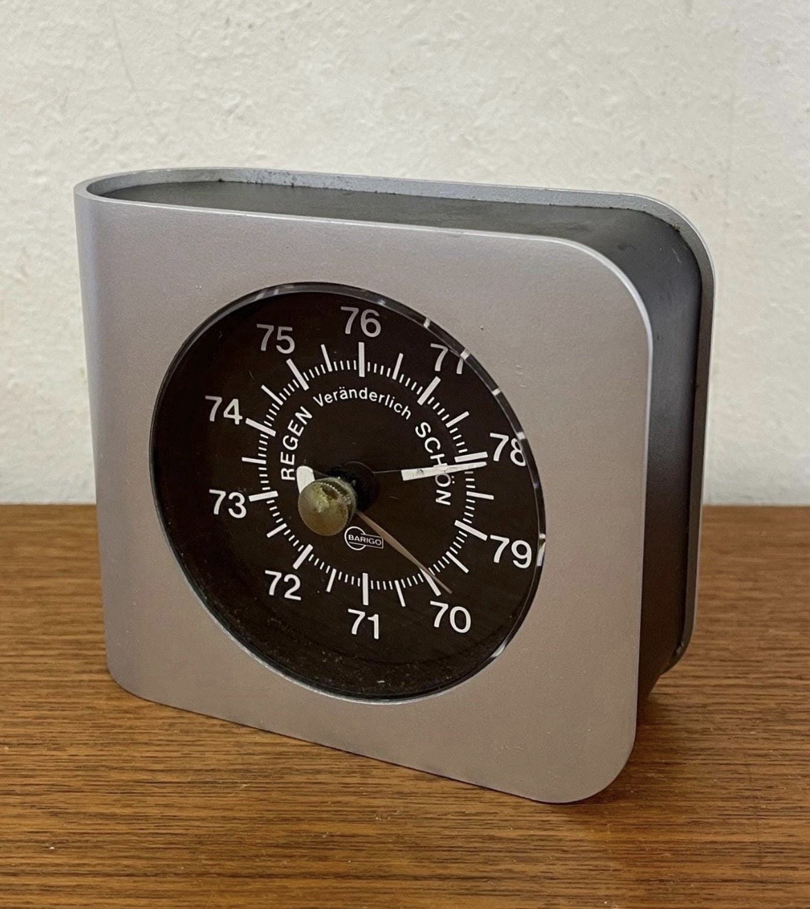 Vintage Barigo German Desk Barometer Aluminum Case 70–79 cmHg