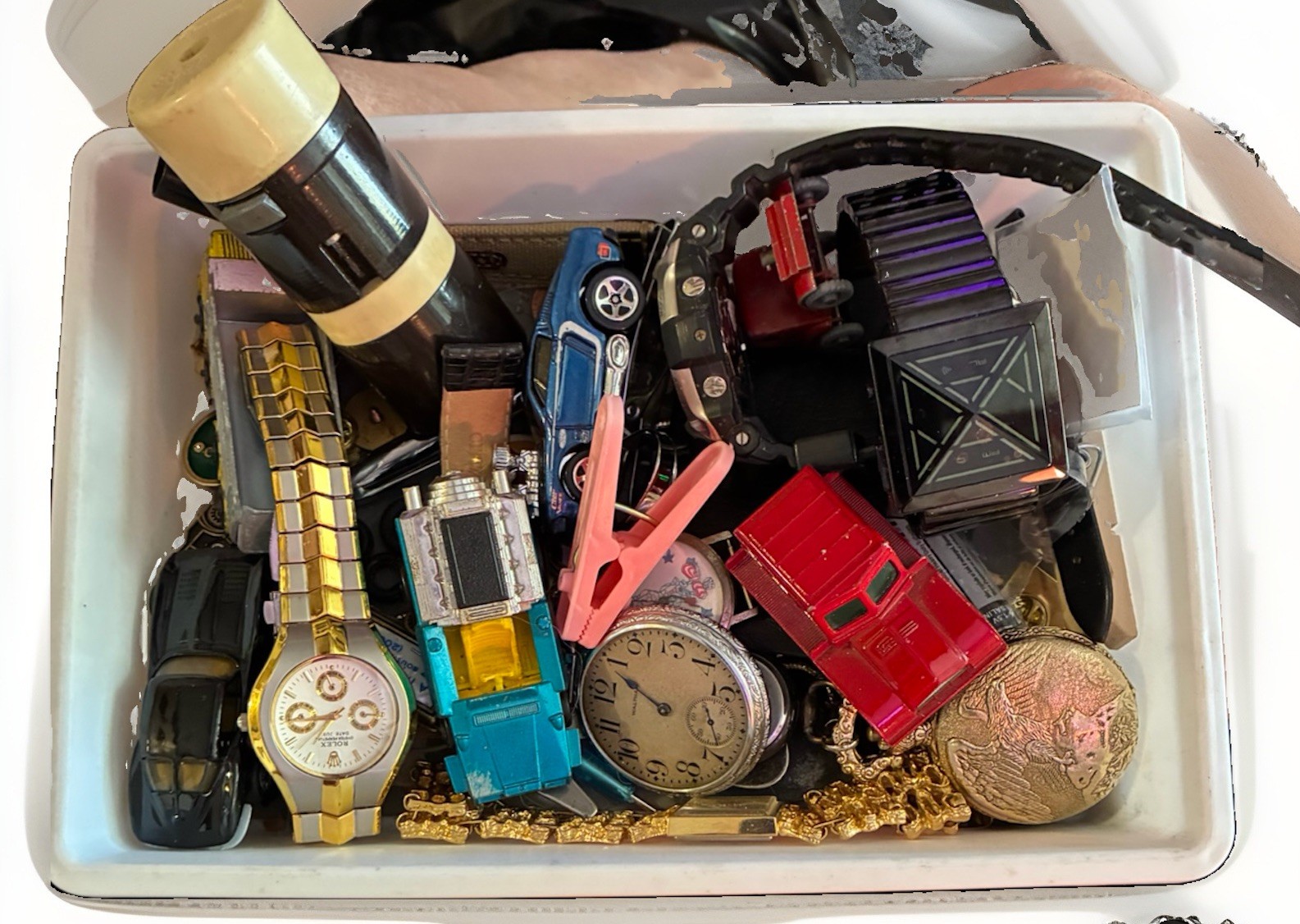 Vintage Junk Drawer Treasure Lot – Watches, Jewelry, Miniature Toys & More