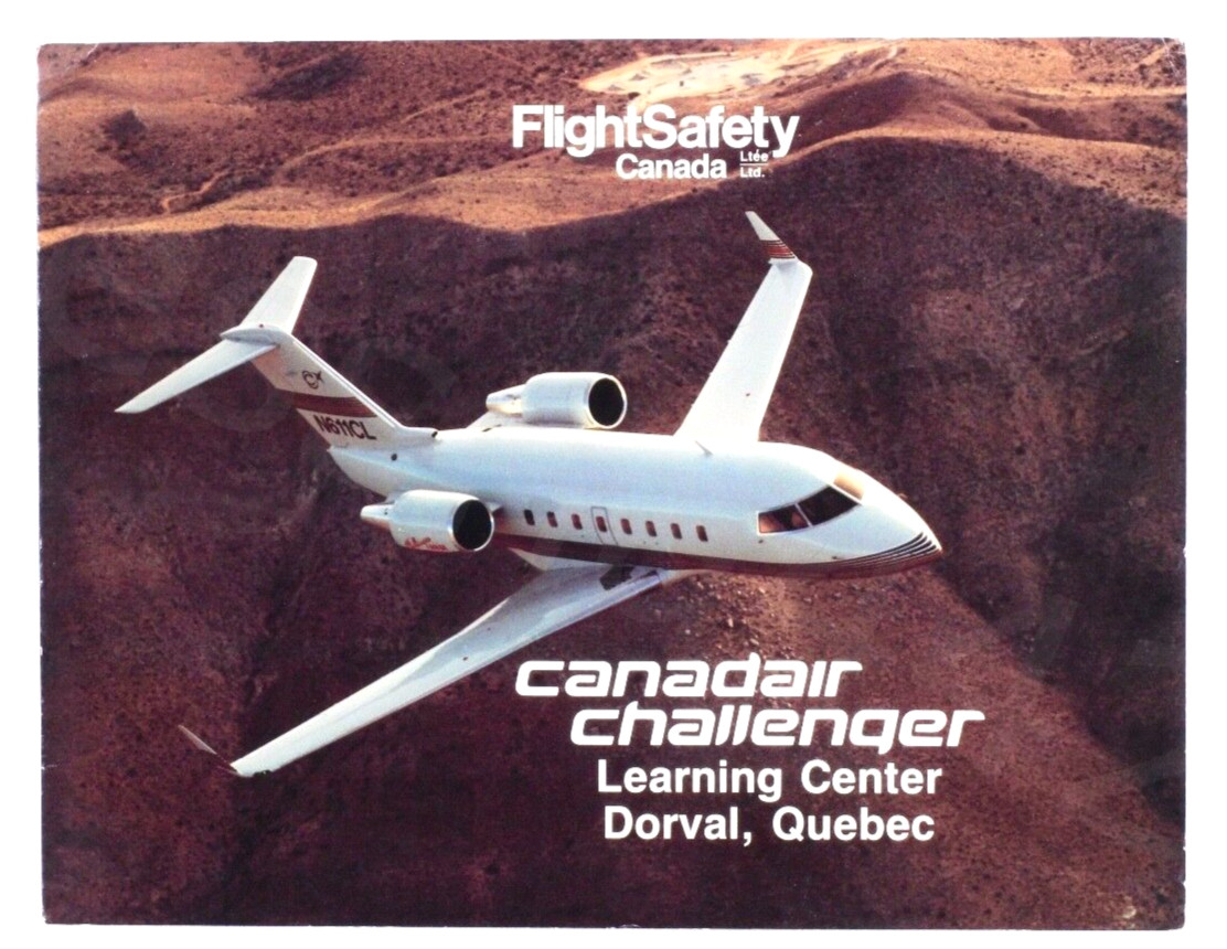 Flight Safety Canadair Challenger Brochure FAA Quebec 3 Page Fold Out Rare Gift