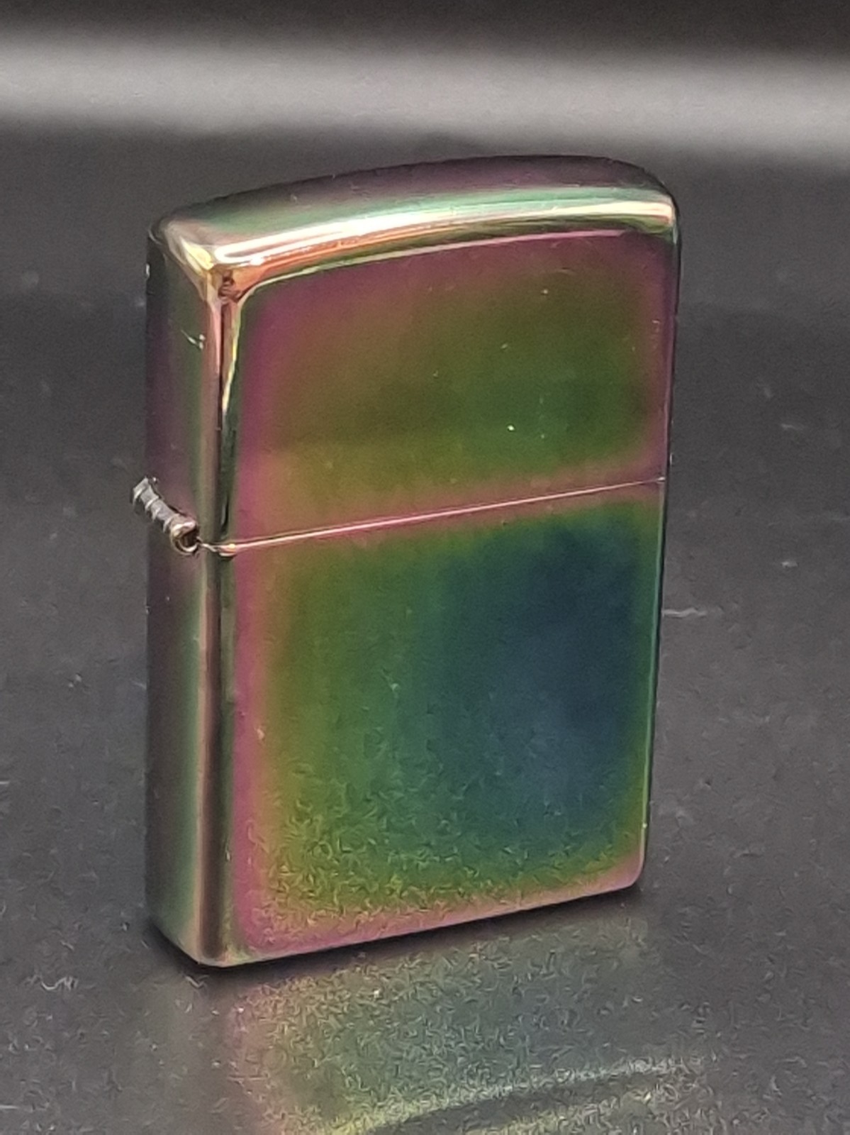 GENUINE Zippo Windproof Lighter Spectrum Metallic Rainbow Finish Used
