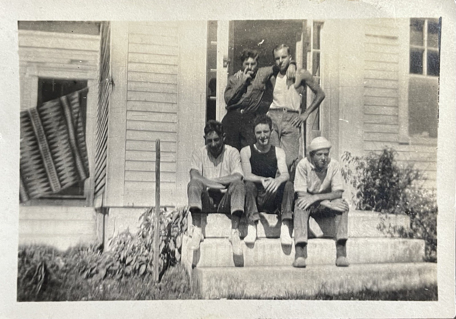 TOUGH GUYS Vintage Photo Handsome Men Affectionate Male Friends 1930s