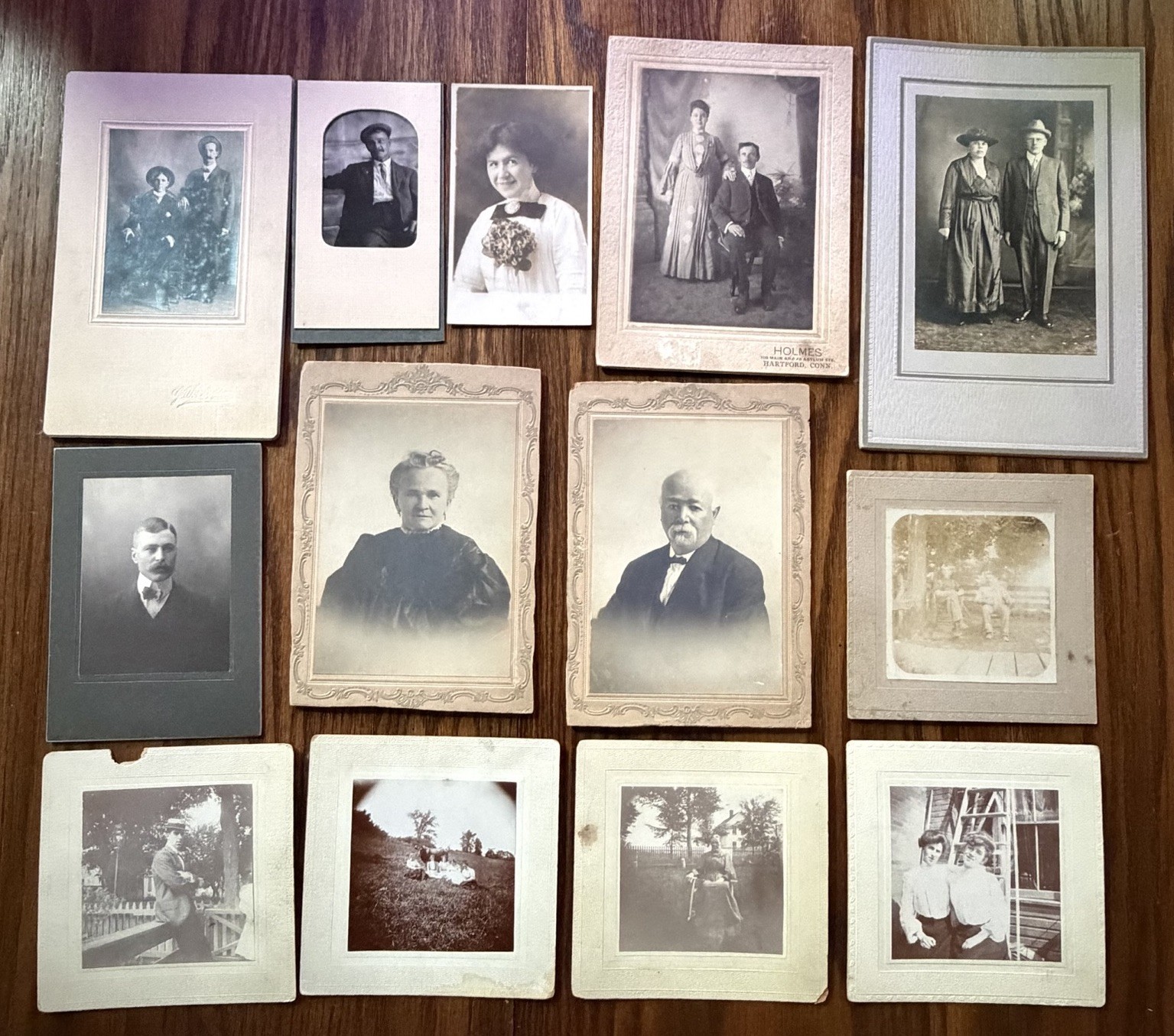 Lot of 13 Antique Family Photos, late 1800s to early 1900s Cabinet Photos, Other