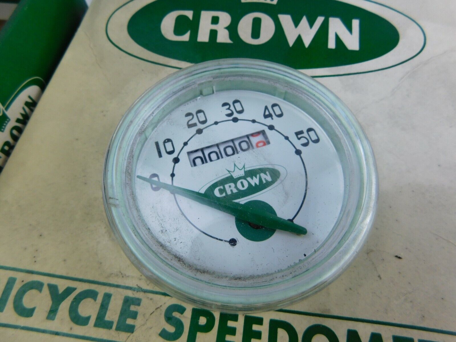 Crown Stewart Warner 50 MPH Bicycle Speedometer (Less Then 1 Mile) Original Box