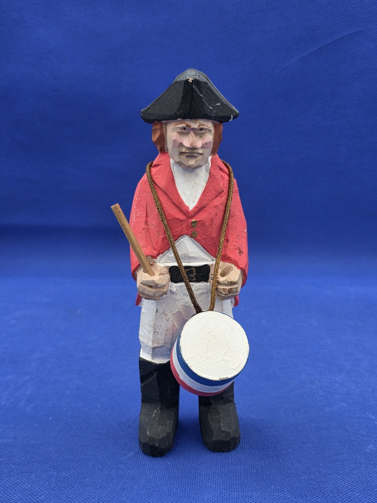 Vintage Revolutionary War Drummer Hand Carved Wood