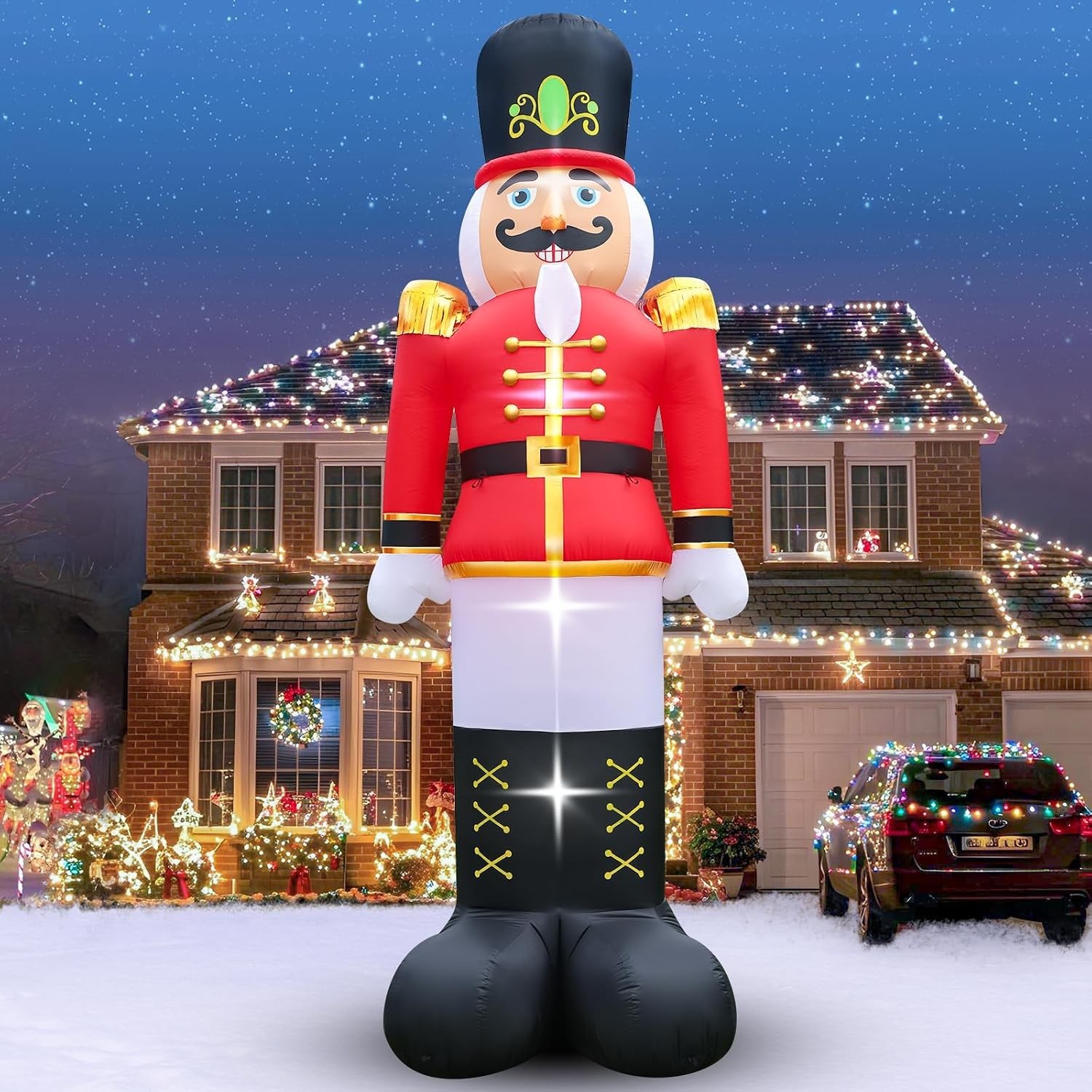 12 FT Giant Christmas Decorations Outdoor Inflatable Nutcracker 12FT Nutcracker