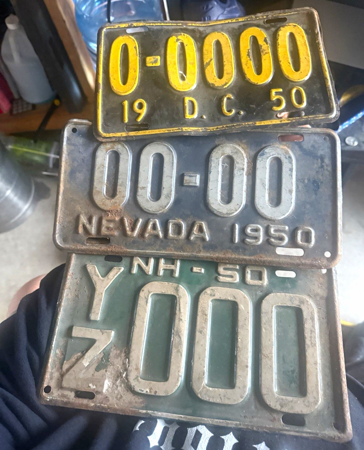 Vintage SAMPLE ZERO License Plate Lot 1950 Washington DC Nevada New Hamp RARE
