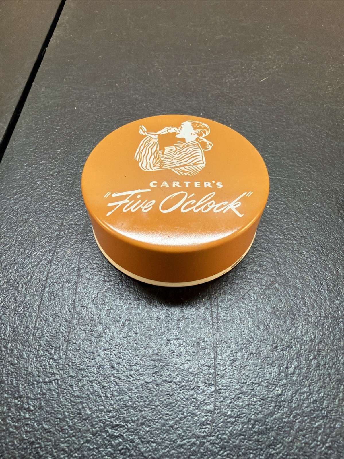 c1950's VTG Carter’s Typewriter Ribbon Tin FIVE O'CLOCK , With ribbon
