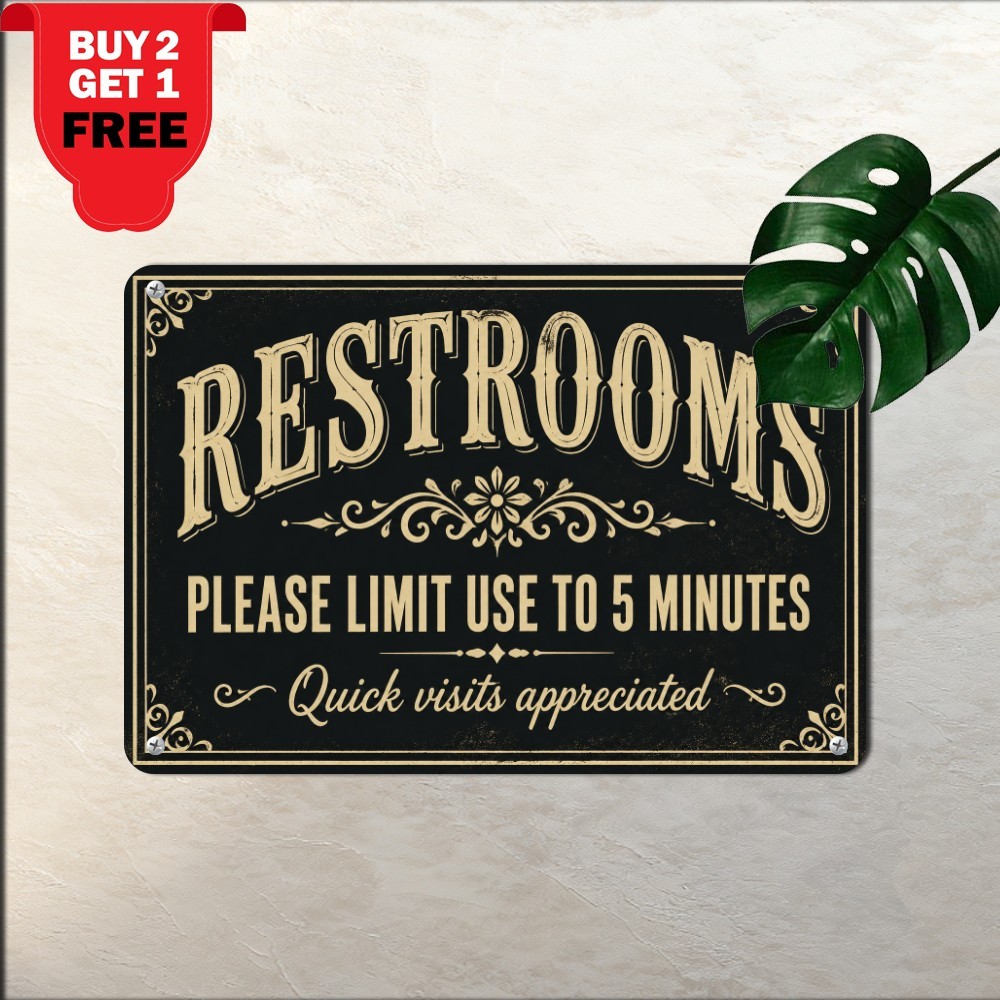 vintage french toilet minutes usage limit tin metal