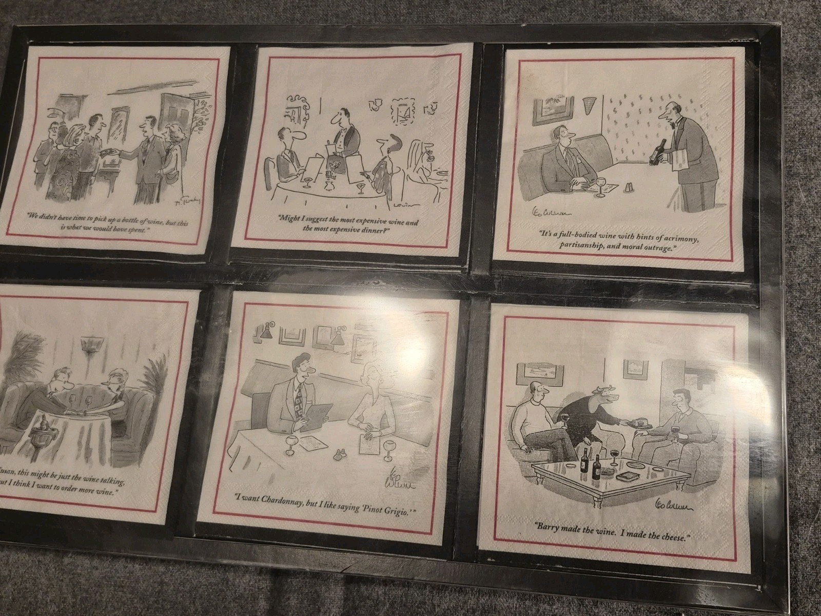 Vintage New Yorker Cartoon Cocktail Napkins.  Restoration Hardware Gift Set. 150
