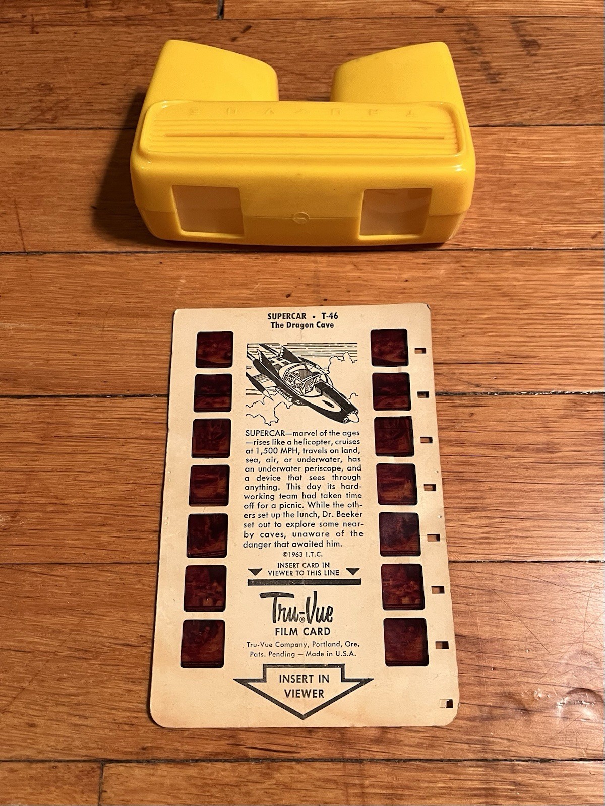 VINTAGE 60s Tru-Vue Viewer & 1963 Supercar The Dragon Cave Film Card