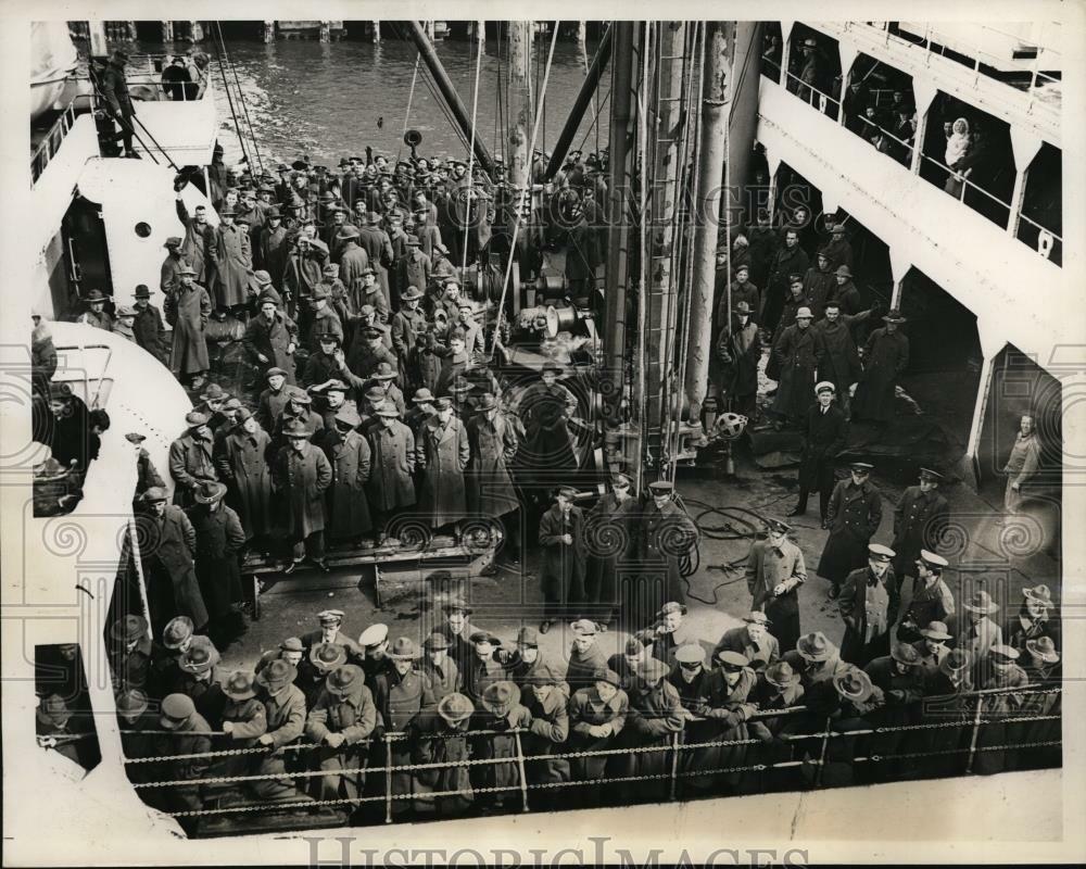 1934 Press Photo Army Transport Chateau Thierry Leaves Army Base Pier Brooklyn