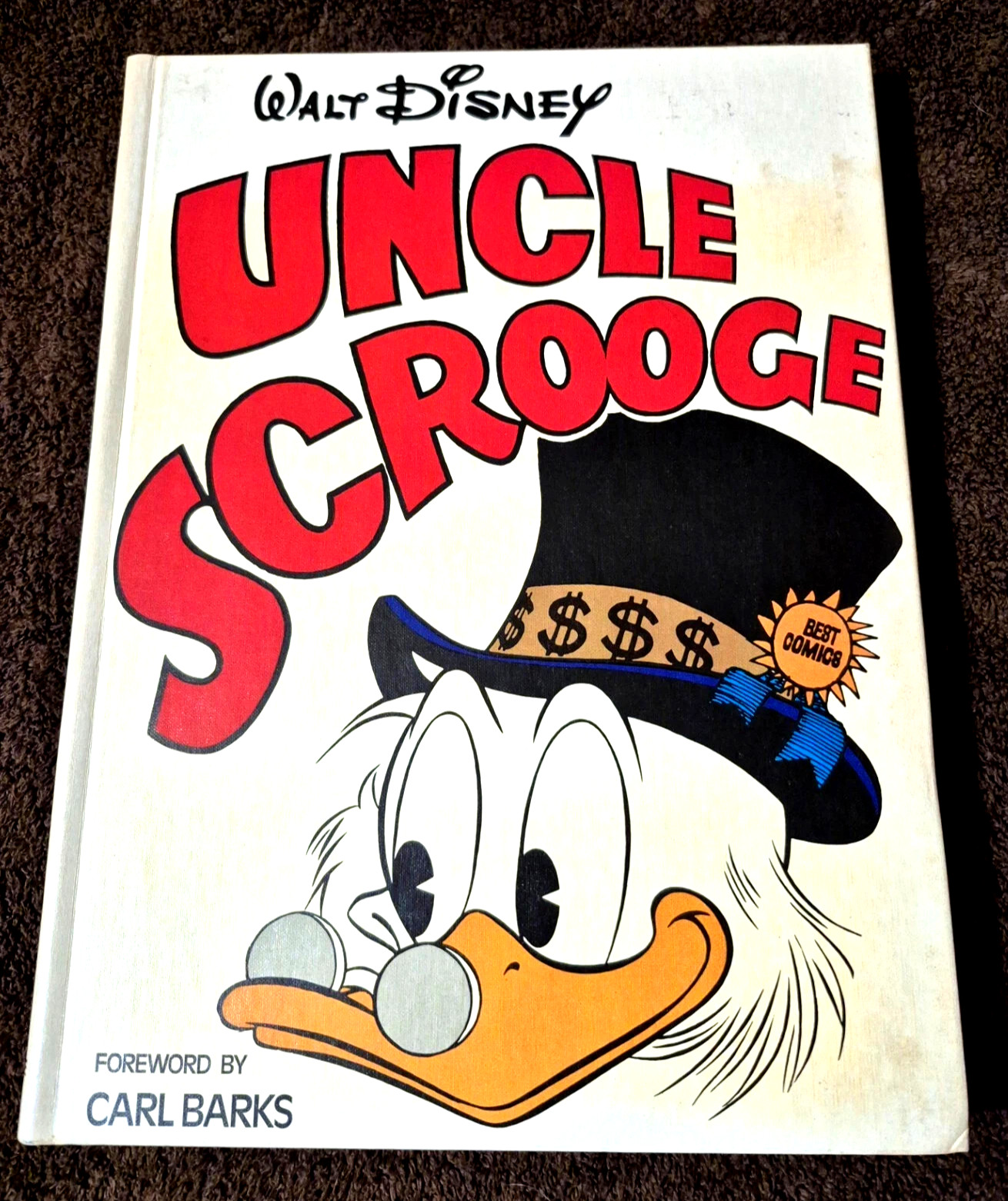 Giant Vintage Walt Disney UNCLE SCROOGE book - 1979 HC, Carl Barks, VG Cond