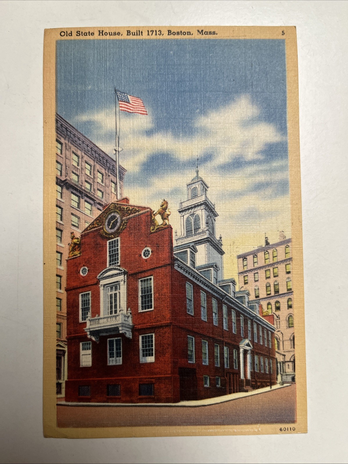 Postcard Old State House Posted 1946 Boston
