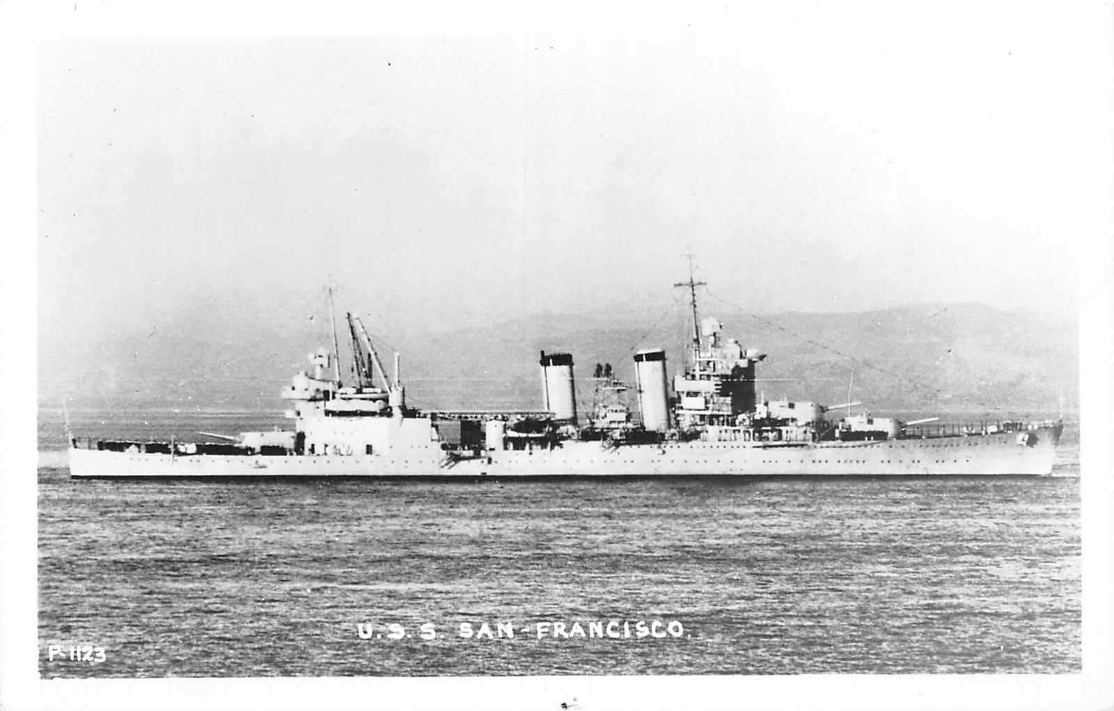 H60/ Ship RPPC Postcard U.S.S. San Francisco Cruiser Navy c1940s 100