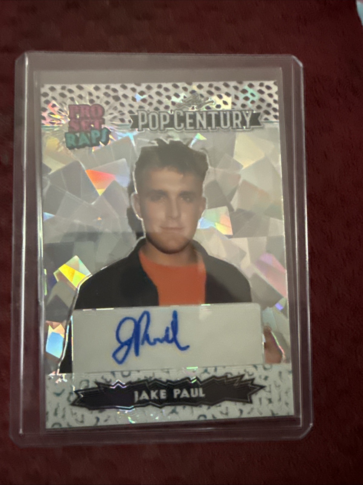 Jake Paul 2023 Leaf Pop Century Pro Set Raps Signature Cracked Ice Auto RC 12/15