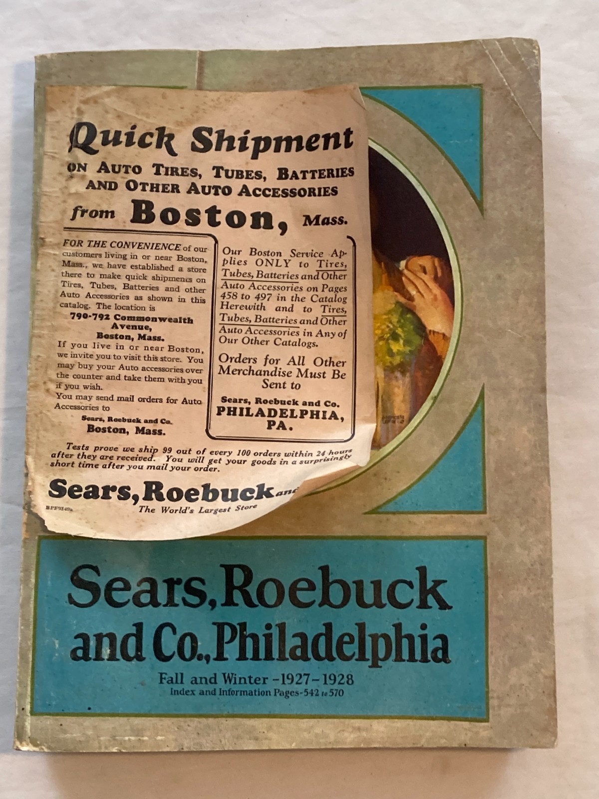 Fall and Winter 1927, 1928 Sears, Roebuck and Co. Philadelphia, Store Catalog